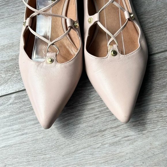 Halogen Ballet Flats Lace Up Ankle Ties Blush  Leather Boho - Picture 3 of 16